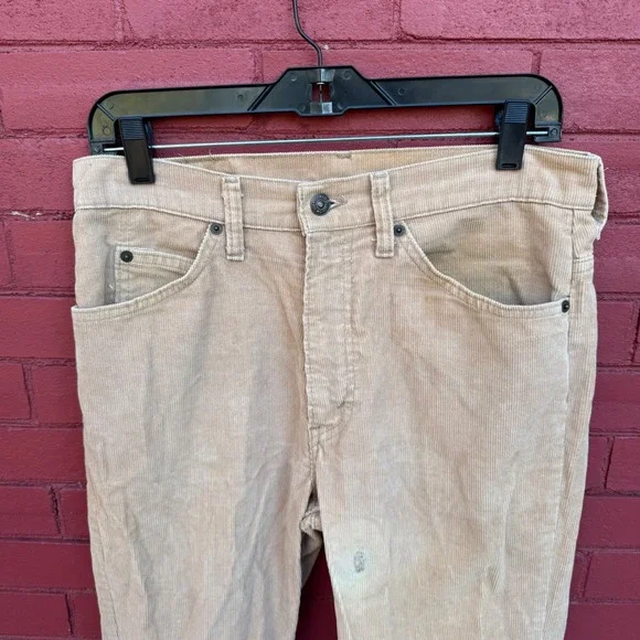 Vtg 70s Levi Strauss 517 Corduroy Pants Tan Mens Size W30 L30 Bootcut Retro‎ - Picture 3 of 10